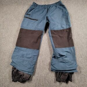 Columbia Snow Pants Mens Small Blue Black Nylon Ski Snowboard Reinforced Knees